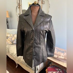 Wilson’s Women's Retro Black Leather Jacket